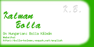 kalman bolla business card