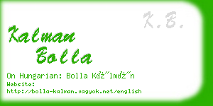 kalman bolla business card